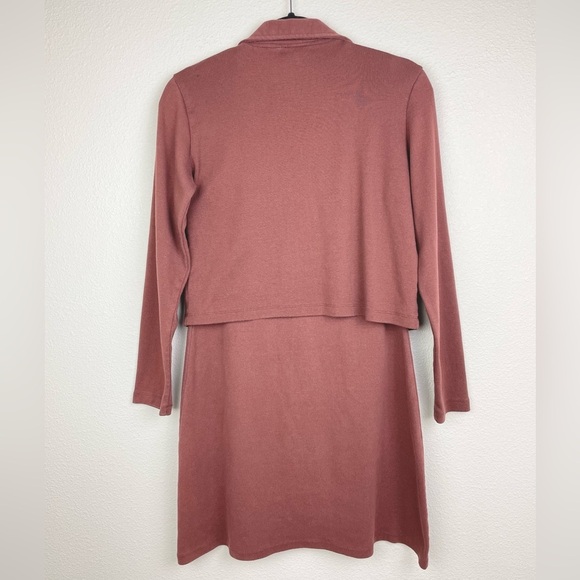 VTG Moda Int'l Women's Medium Chocolate Brown Dress Top Matching Set Knit Minima - Picture 8 of 15